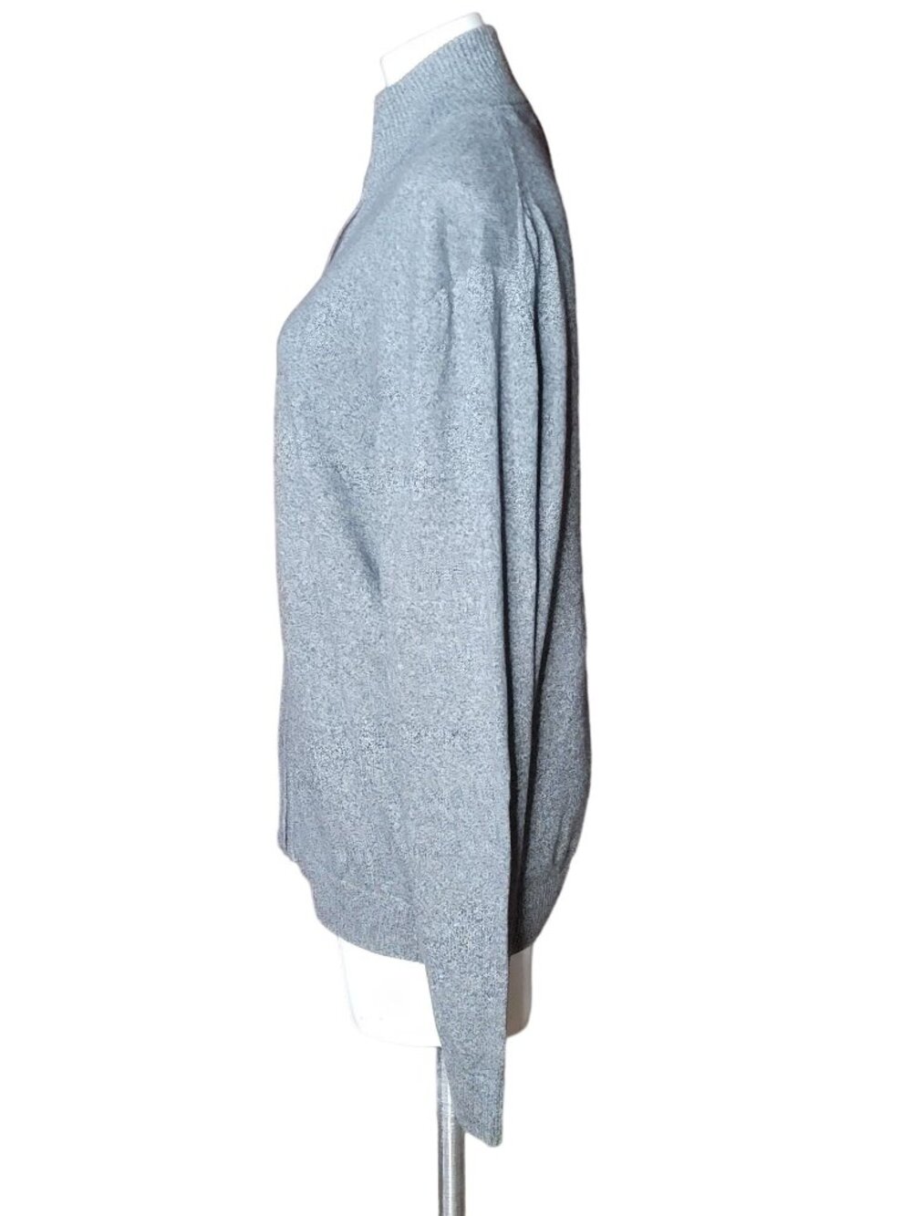 Vintage CANDA C&A Mens Cotton Cardigan Sweater Large Gray Full Zip Preppy - Picture 4 of 7